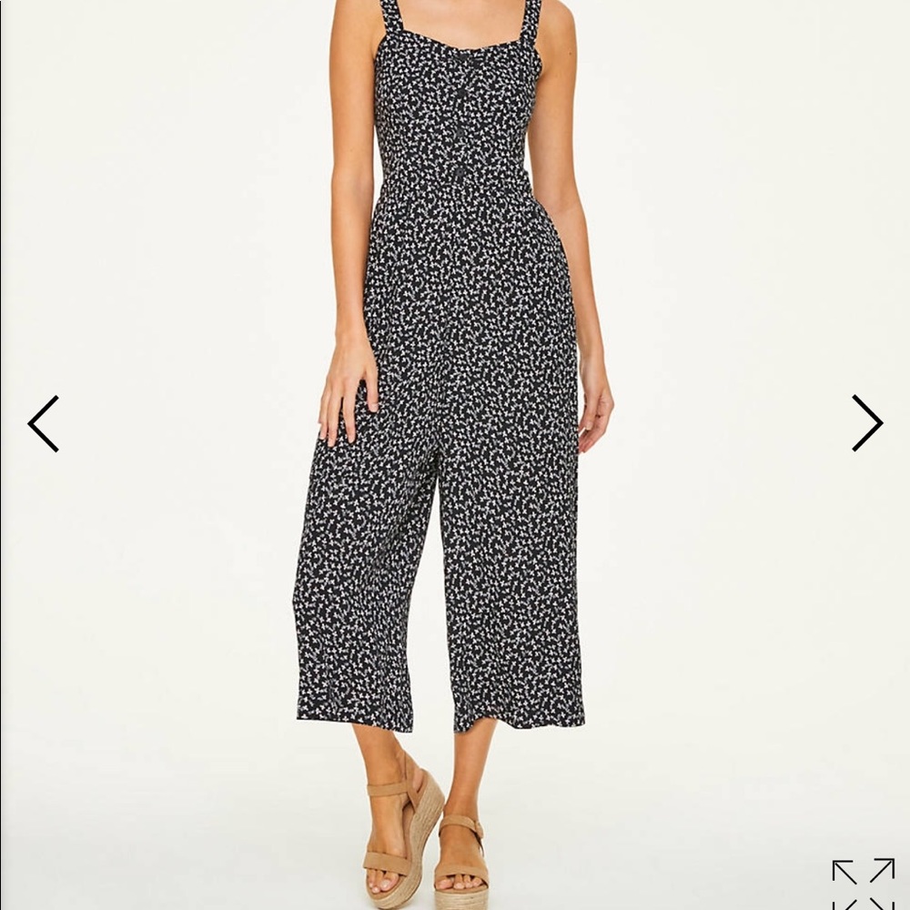 Women's Black Patterned Jumpsuit